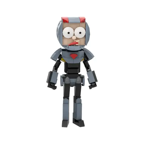 MOC Time Travel Adventure TV Mortys Purge Suit Figur Modellbygge Tecknad Animation Actionfigur Monterad Klossleksak Present 12 best sales Rick och Morty Lego - №4