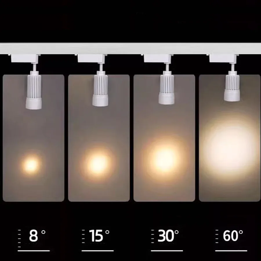 10W 15W 20W Zoomable LED Track Lighting  Track Light  15°-60° Adjustable Focus LED Ceiling Spotlight for Kitchen Decor