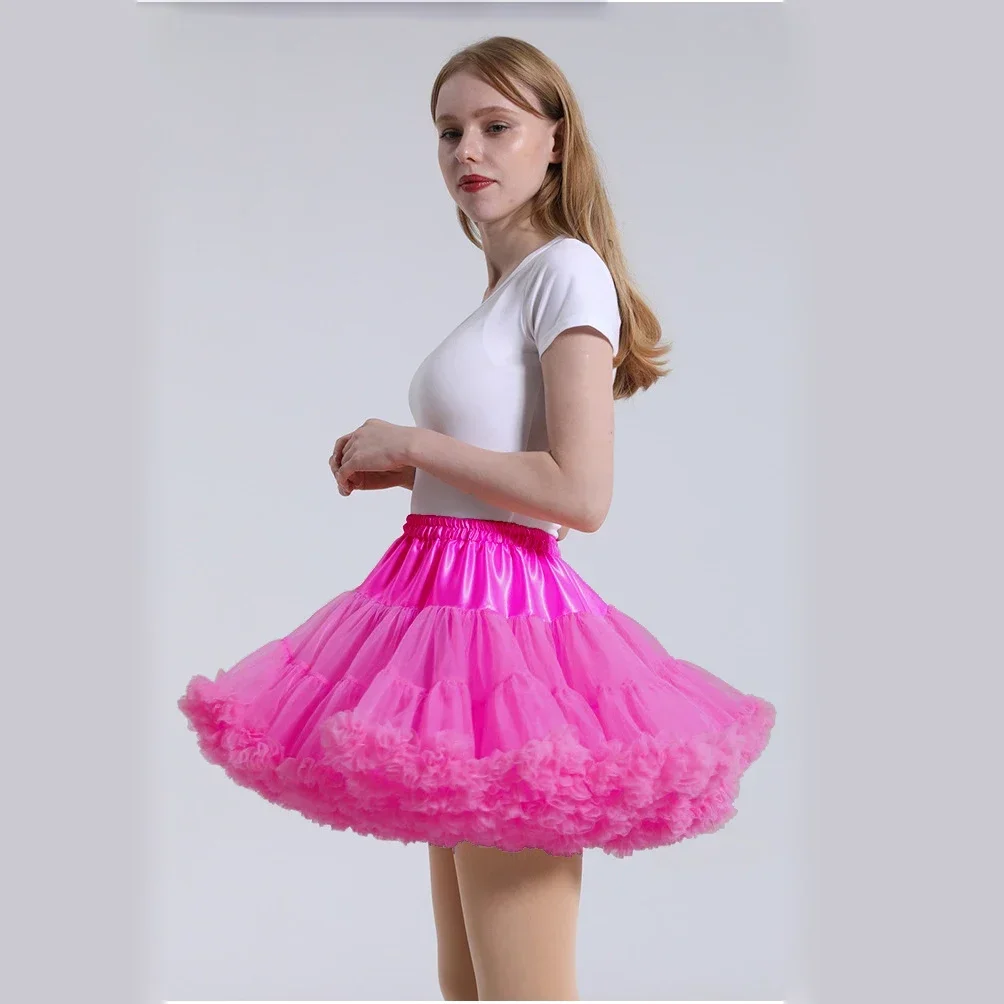 Super Puffy Tulle Mini anágua para mulheres, saia curta vintage, saia nupcial de casamento, Cosplay, Rockabilly Tutu, novo atualizado