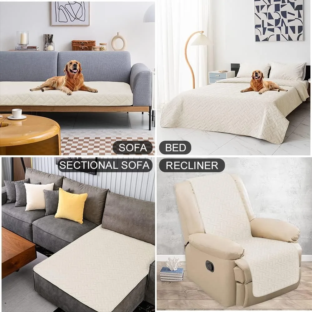 fuguitex Waterproof Dog Bed Cover Couch Cover, Anti-Slip Cat Mat Pet Pad Blanket for Sofa Chair Recliner Furniture Protrctor