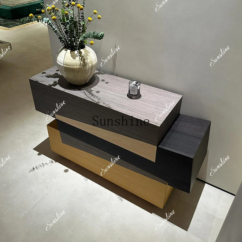 Italian minimalist porch cabinet foyer living room entry modern decorative bedroom chest of drawers  FT