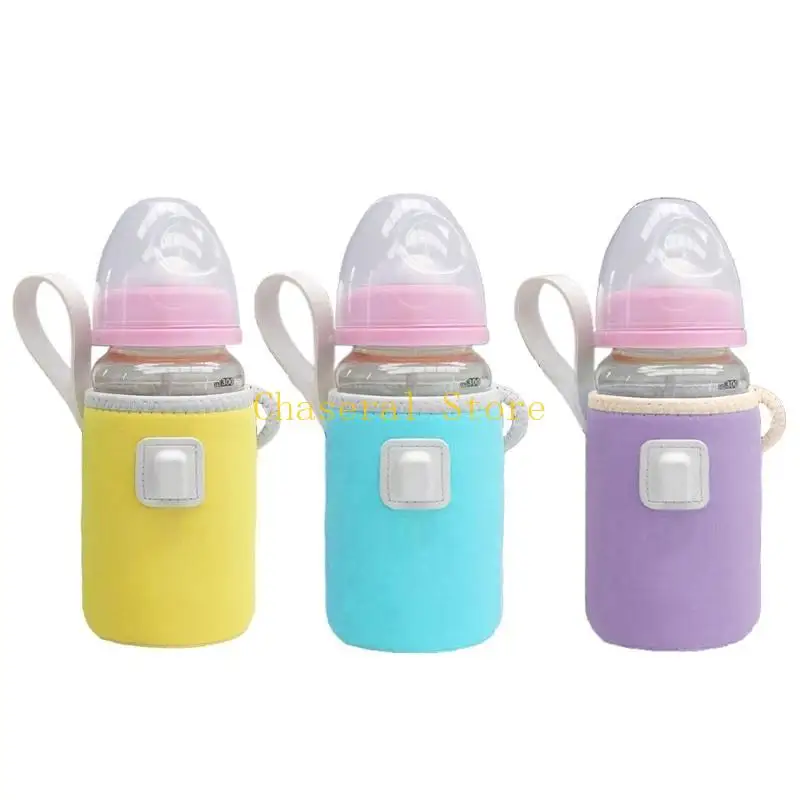 E7CE Baby Nursing Bottle Heater Milk Water Warmer Bag with Handle for Outdoor Winter Travel Milk Warmer Insulation Thermostat