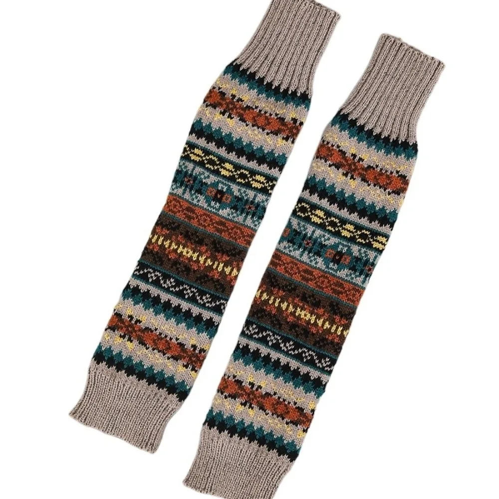 Mangas sem dedos de malha elástica engrossadas longas y2k estrela braço capa meia palma hip-hop mais quente punho longo ao ar livre