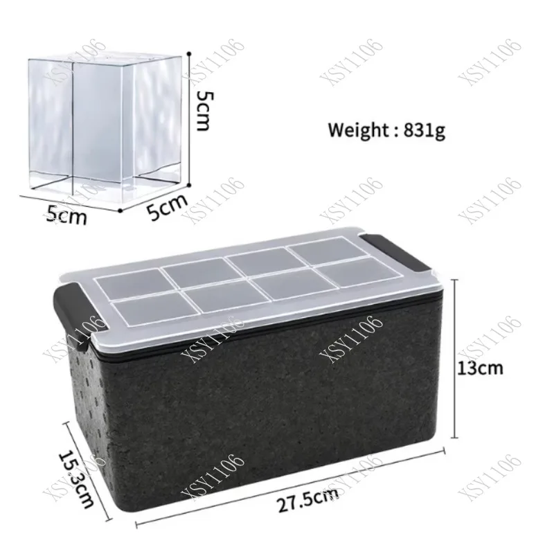 Clear Ice Maker 8 Big Square Ice Tray Crystal Clear Ice Cube Maker for Cocktails