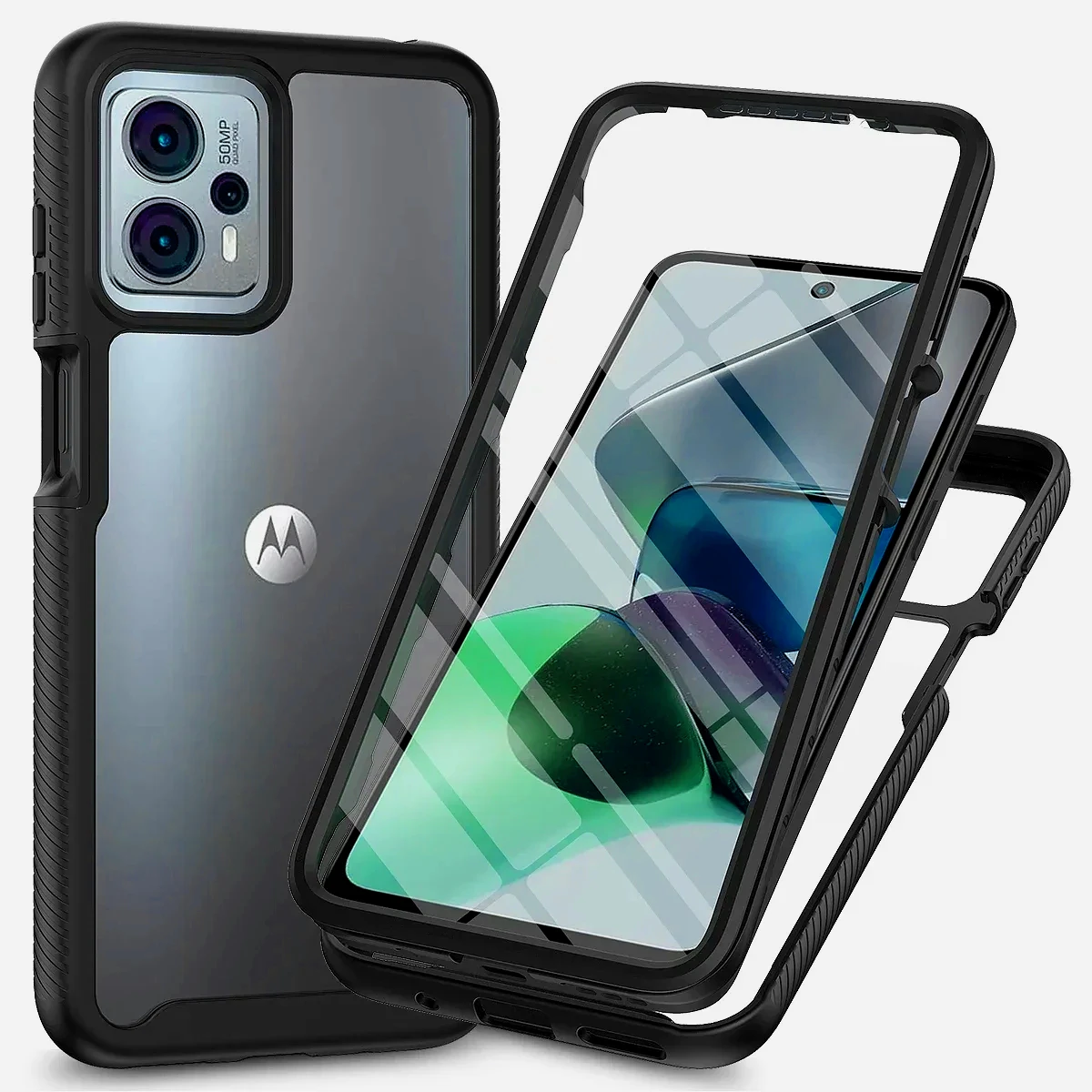 Armor Case with PET Screen Protector for Motorola G55 G35 G84 G54 G24 G14 G04 G82 G52 G30 G20 G10 Edge 30 20 Pro Otter Cover Box