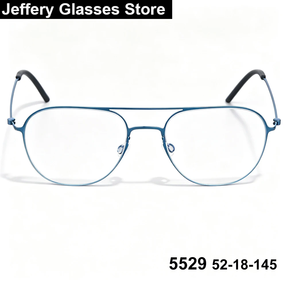 2027 Denmark Brand Double Beam Screwless Glasses Frame Men Women Fashion7g Titanium Ultralight Thin Rim Pilot Eyewear Eyeglasses
