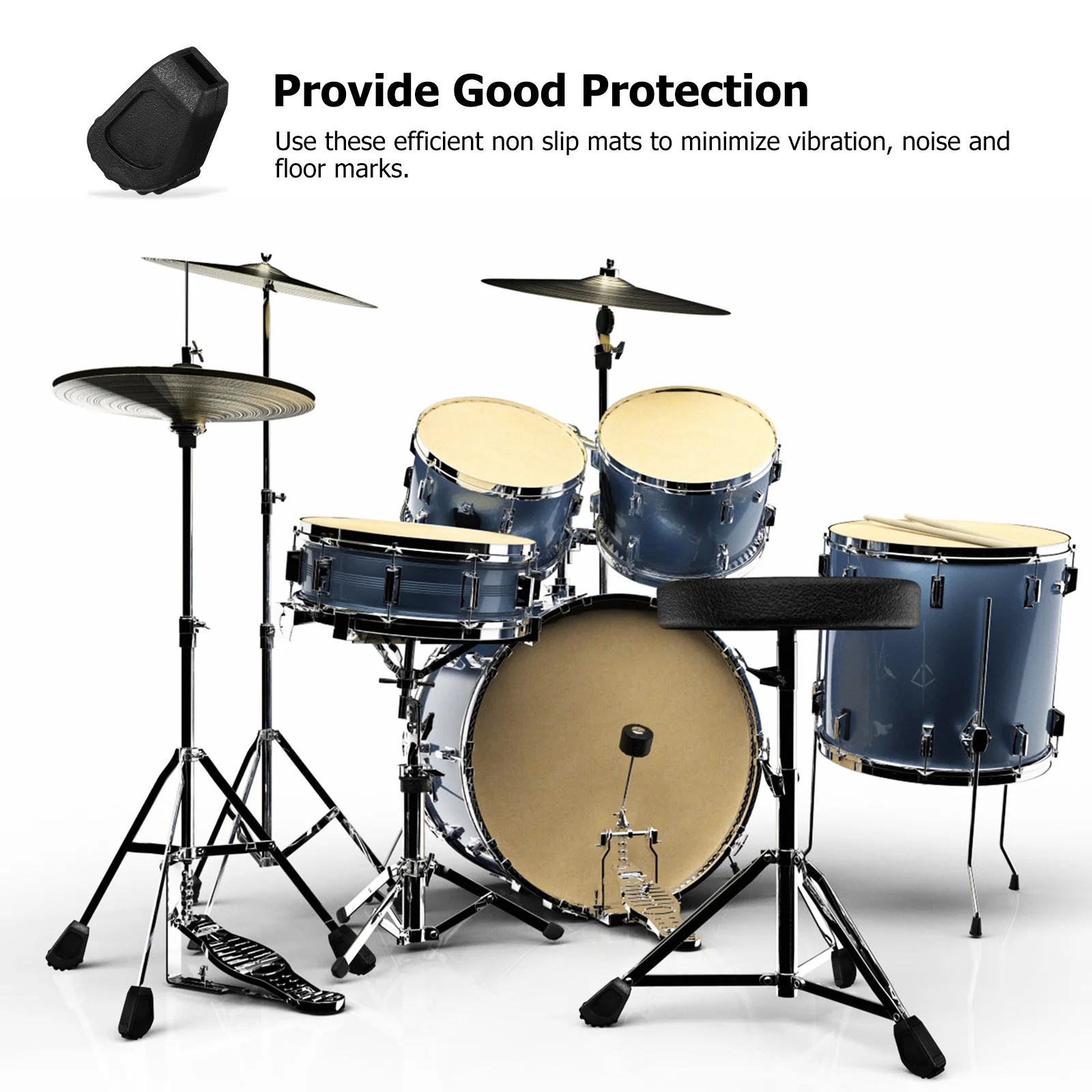 

-Lasting Rubber Feet Protectors For Drum Throne Drum Kit Stand And Floor