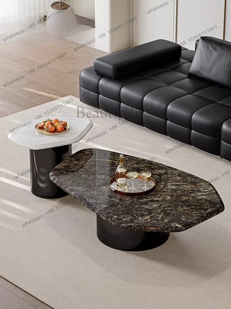 

Italian light luxury marble coffee table special-shaped high-end sense modern simple living room side table