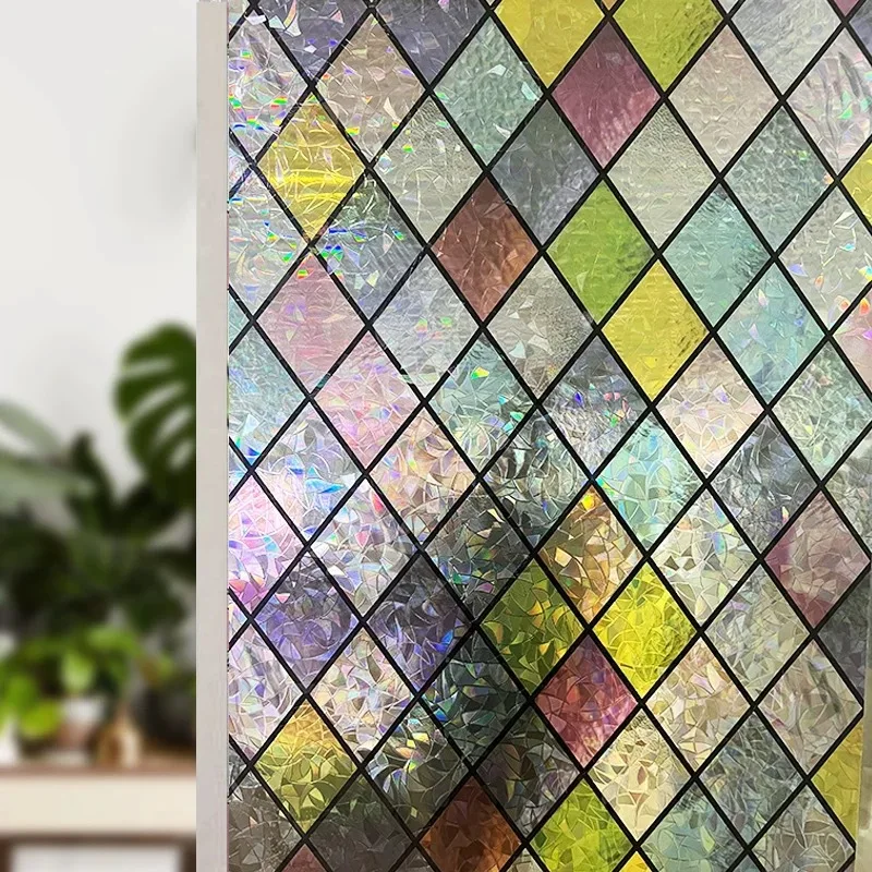 Chinese Retro Glass Sticker Translucent Opaque Window Anti-Leakage Anti-Peeping Frosted Film Window Grille Electrostatic Sticker