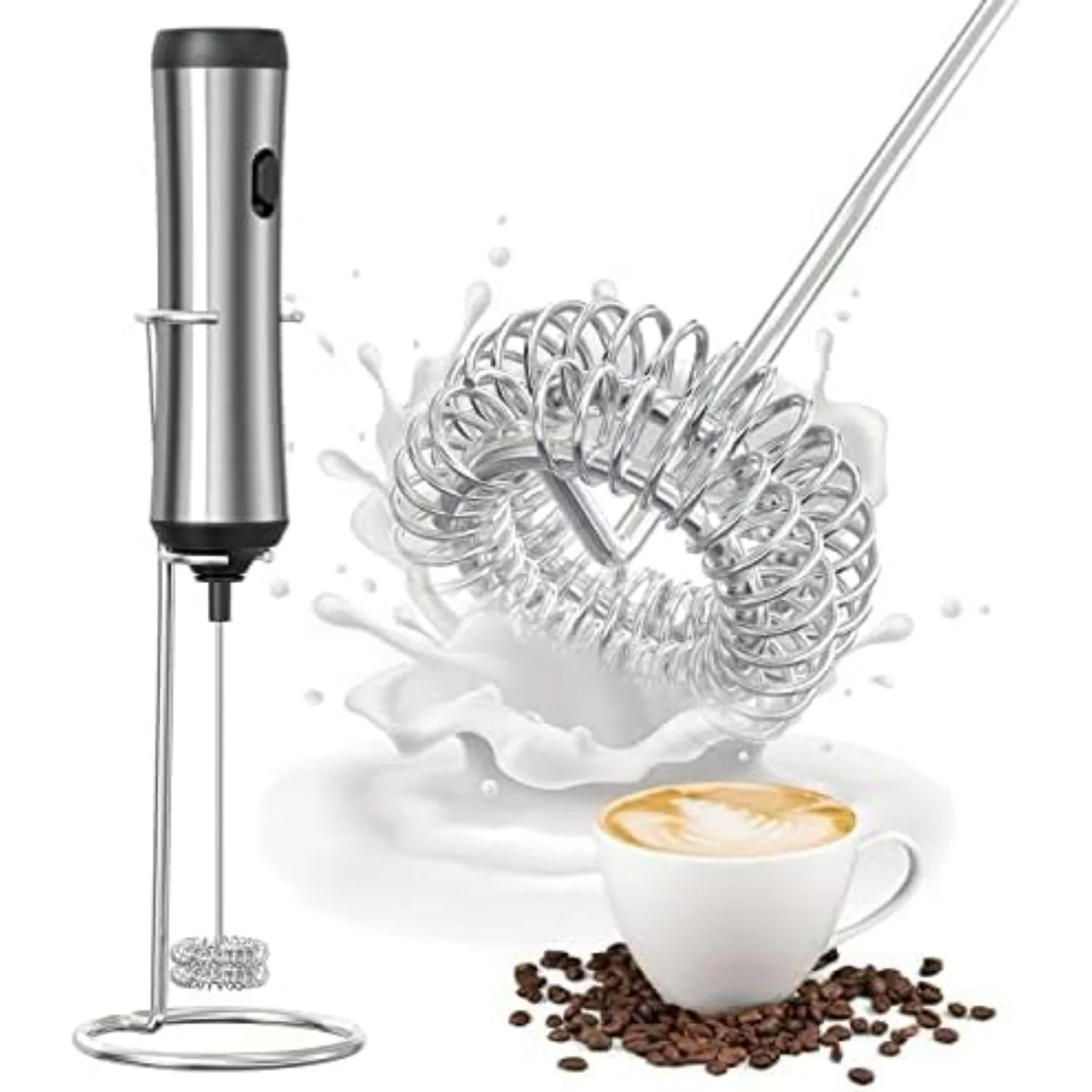 Stainless Steel Mini Rechargeable Foam Maker for Delicious Coffee and Drinks