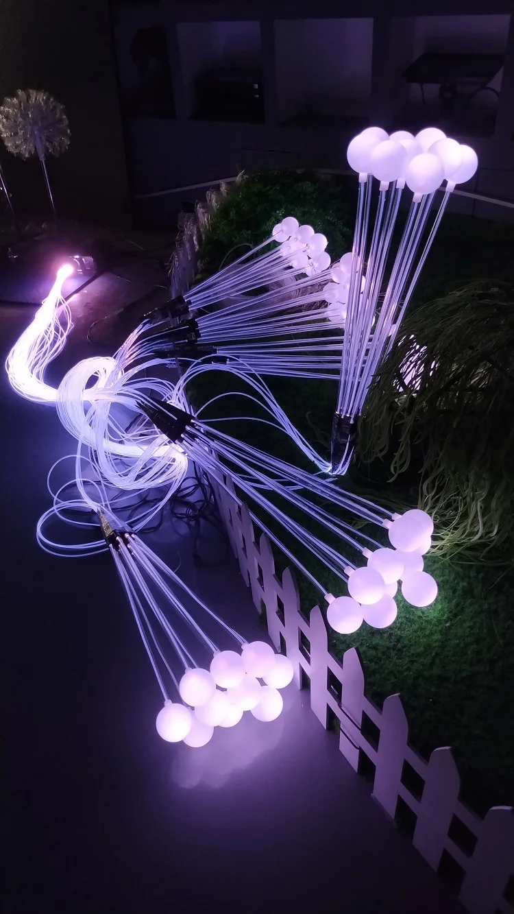 IP65 عيد الميلاد الألياف البصرية LED الكرة مصباح لحديقة بلازا الديكور التيار المتناوب بالطاقة عطلة الإضاءة المعرض
