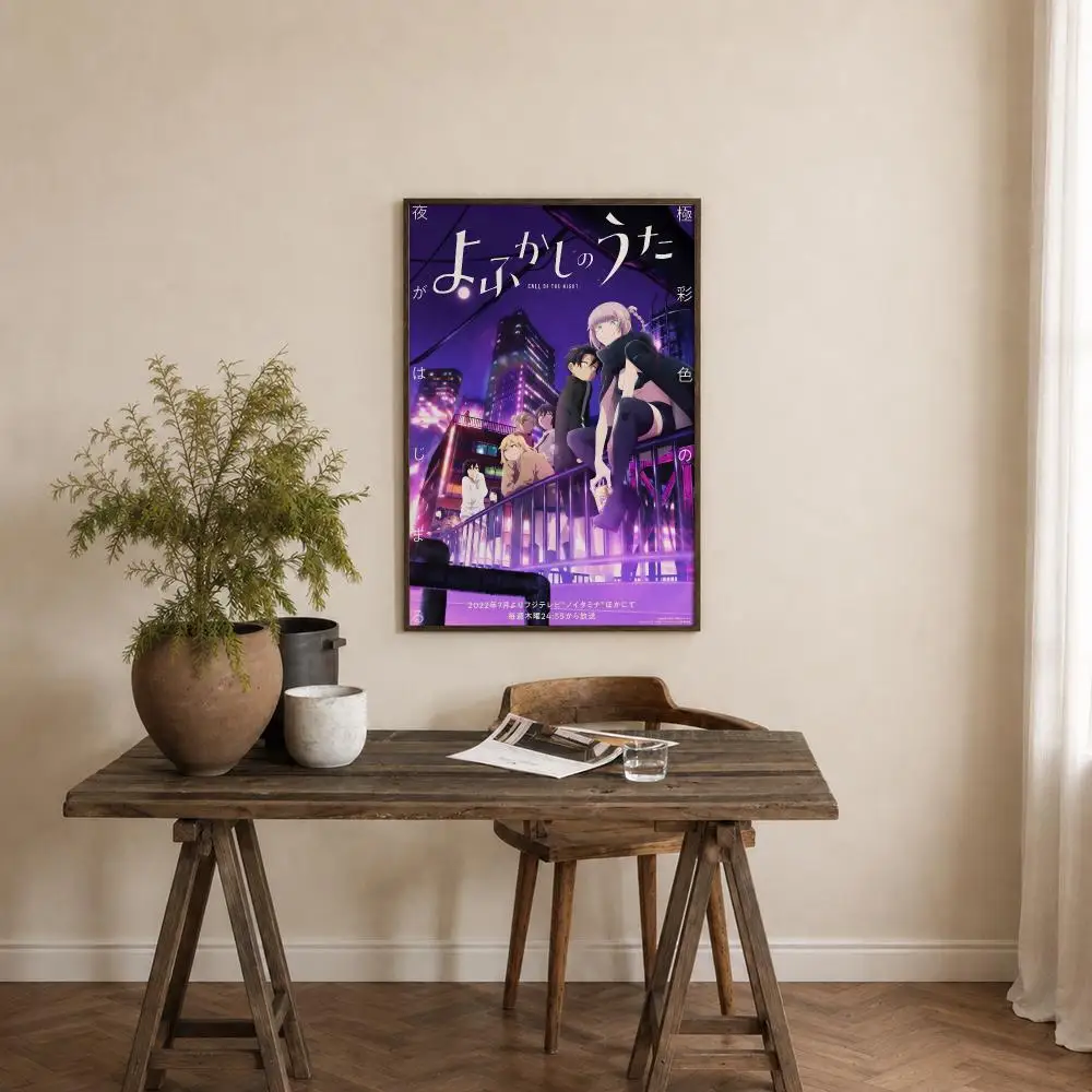 Call of the Night Nazuna Nanakusa Poster Self‑Adhesive Waterproof PP Poster Coffee House Bar Wall Art Sticker Room Home Decor
