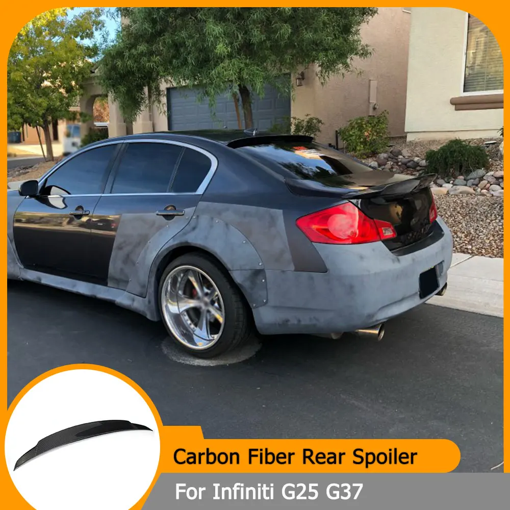

Rear Spoiler For Infiniti G37 4 Door Sedan 2009-2013 for G25 2011 2012 Rear Lip Spoiler Wing Carbon Fiber Spoiler FRP Unpainted