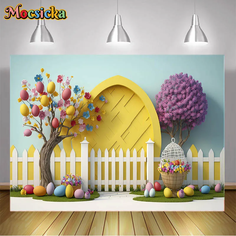 Mocsicka фоны для фотосъемки желтые стопы деревья белый забор детский Портрет фон для фотографирования новорожденных