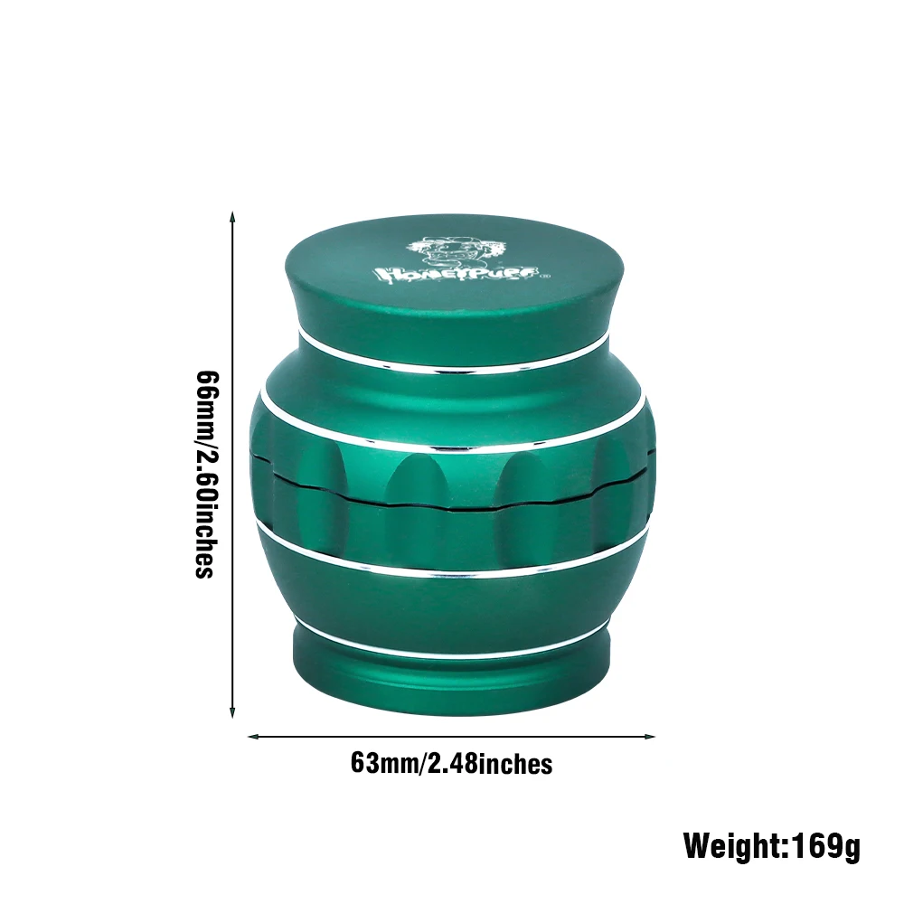 HONEYPUFF Alumnium Alloy Crusher 63MM 4 Layers Creative Crusher Spice Crusher