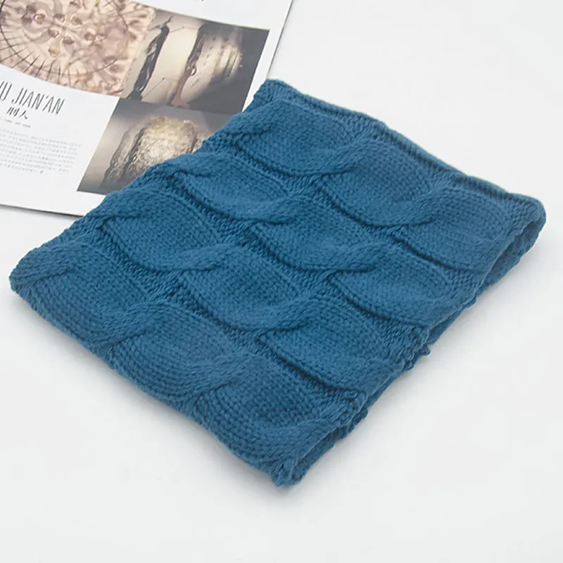 Knitted Snood Scarf for Men and Women Double Layer Thick Ring Scarf Warm Soft Solid Unisex Fashion Winter New
