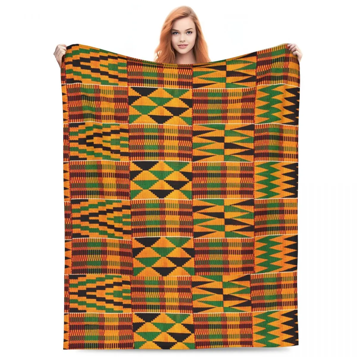 African Pattern Authentic Kente Cloth Pattern African Ghana Design Blankets Flannel Blanket Office Throws Bedspread Quilt