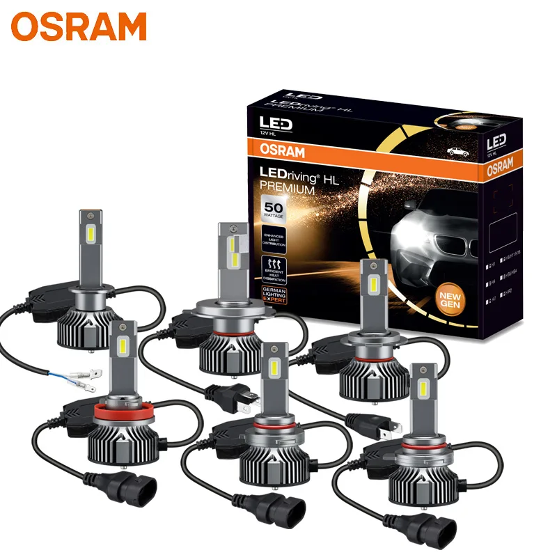 OSRAM LED 자동차 헤드라이트, 백색 LED, 12V45W H1 H4 H7 H8 H11 H16 9012 9003 9005 9006 HB2 HB3 HB4 H1R2 YXZ LED, 6000K, 4500LM, 2X