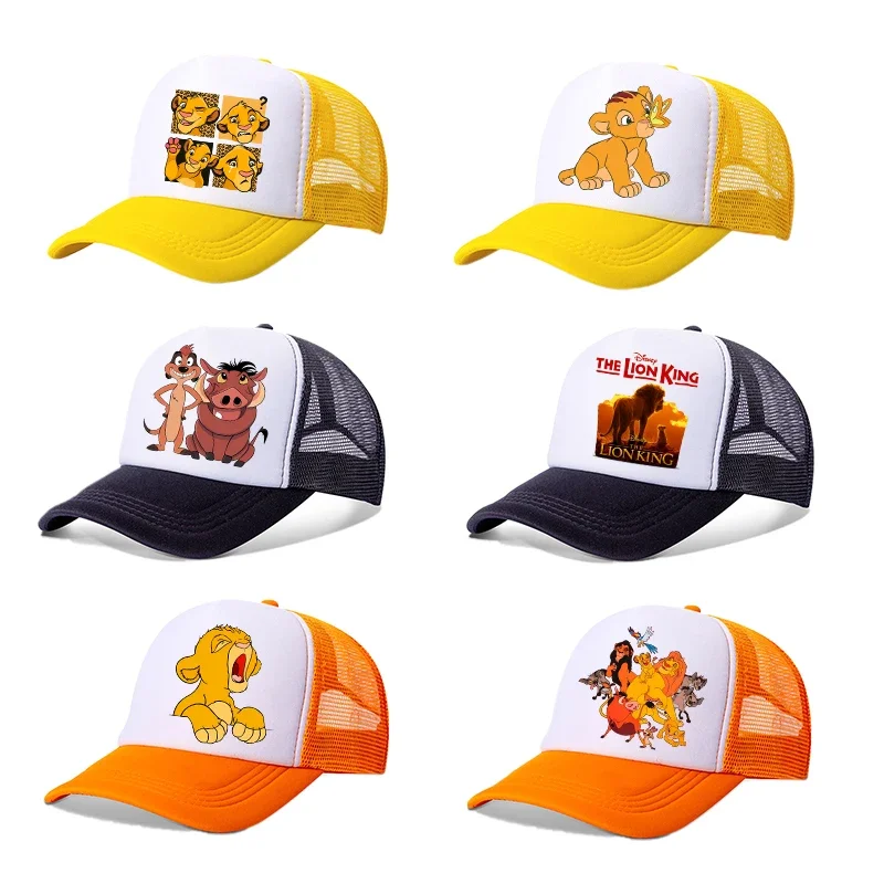 Mufasa Lion King Baseball Cap Disney Anime Pattern Adjustable Peak Caps Boy Girl Cartoon Sun Hat Hip-hop Parent-child Mesh Hats