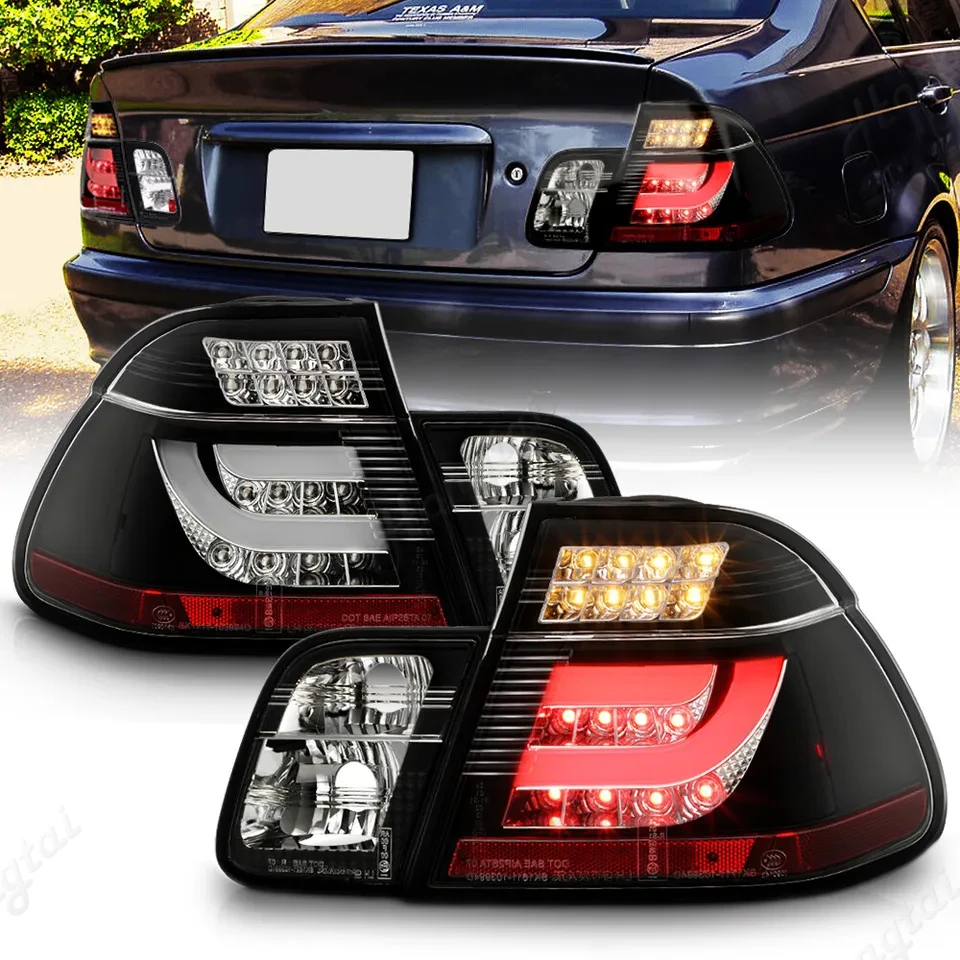 Taillight assembly for BMW 3-Series 2001-2002-2004 E46 four-door LED modified rear taillight brake light turn signal assembly