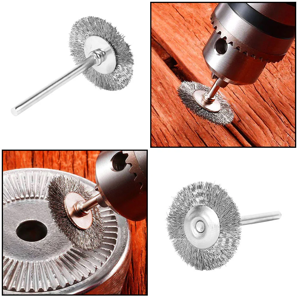 Mini T-Shaped Stainless Steel Wire Wheel Brushes Metal Rust Removal Polishing Disc For Mini Drill Rotary Tools Polishing Brush