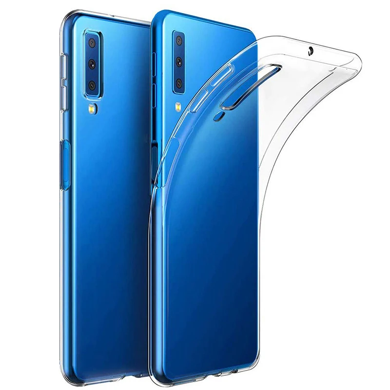 Ultra Thin Clear Phone Case Samsung Galaxy A7 A9 A8 A6 Plus 2018 Silicone Soft Case Cover For Samsung A6+ A8+ 2018 A750 A9S