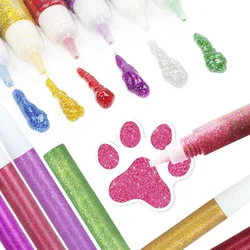 10pcs 10ml Handmade Decorative Graffiti Gold Powder Pigment Children's Painting DIY Colorful Gold Scallion Gel Pen