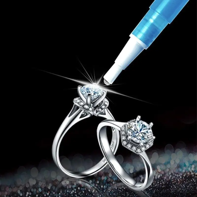

91AF Convenient Diamonds Cleaning Easy To Use Gemstones Jewelry Cleaner Pen Jewellery Wedding Ring Sparkling Tool