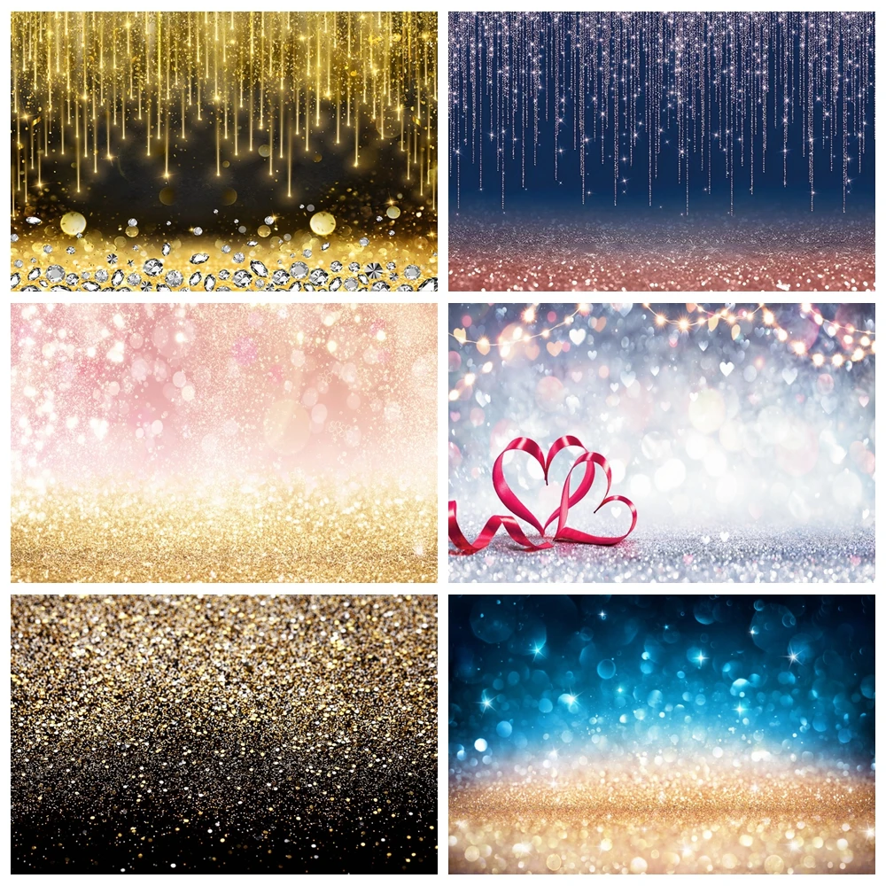 Fantasy Glitter Light Bokeh Birthday Backdrop Polka Dot Shimmer Sequin Wedding Party Photography Background Decor Photo Studio