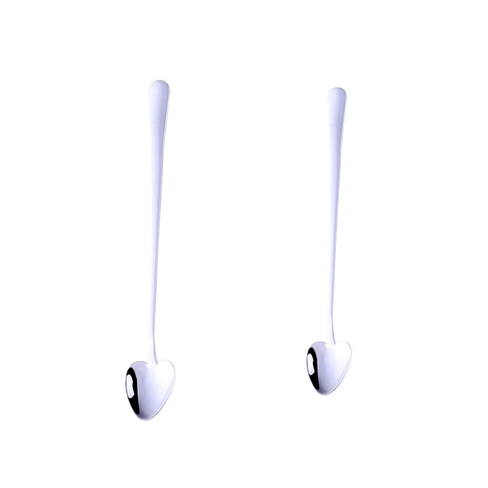 

2 Pcs Stainless Steel Heart Shape Spoons Anti Rust Elegant H Coffee Tea Dessert Ice Cream Spoon Kitchen Utensils