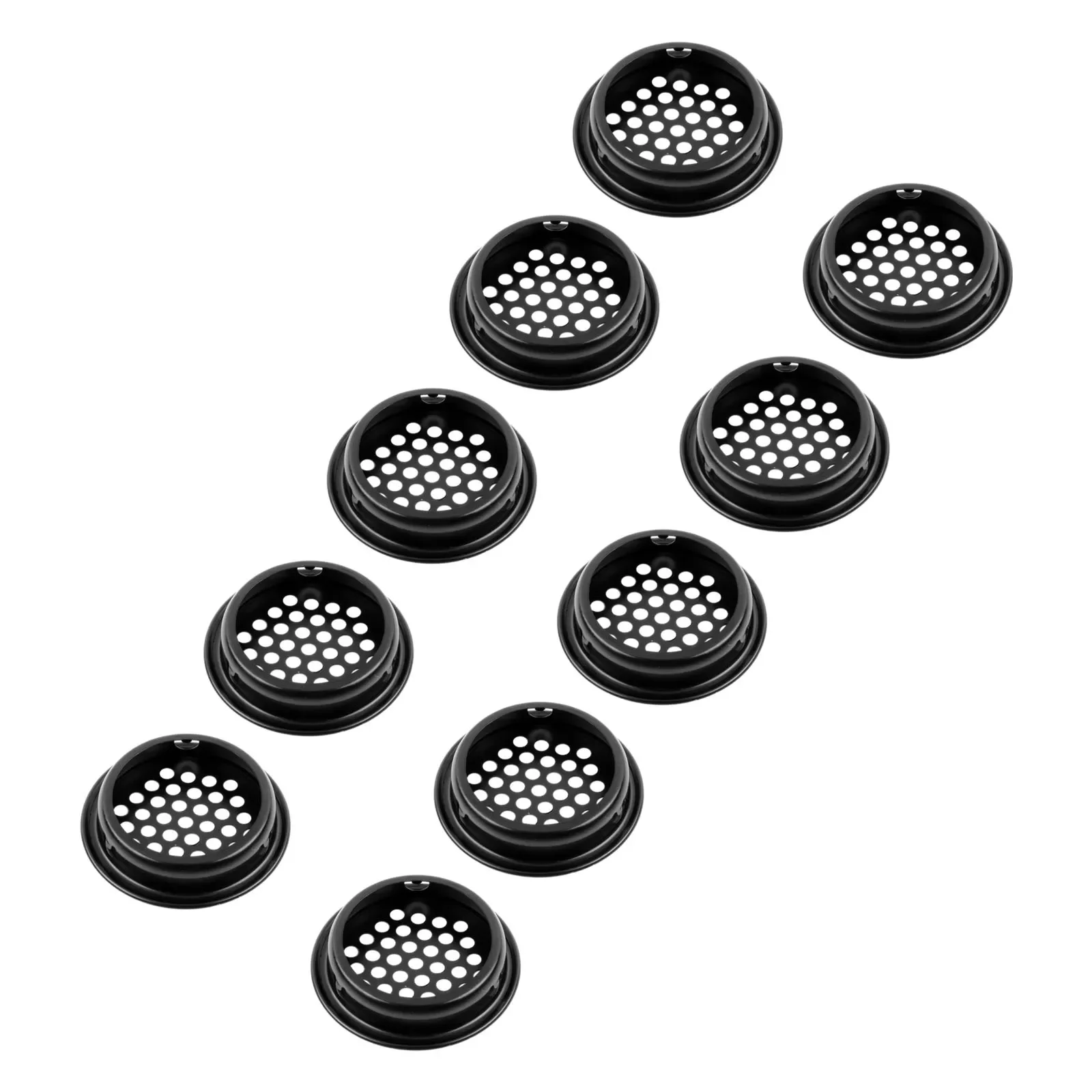 New Practical Decorative Cabinets Air Vent Holes Holes Concert Halls Shoe Cabinets Stainless Steel. 10Pcs Black.