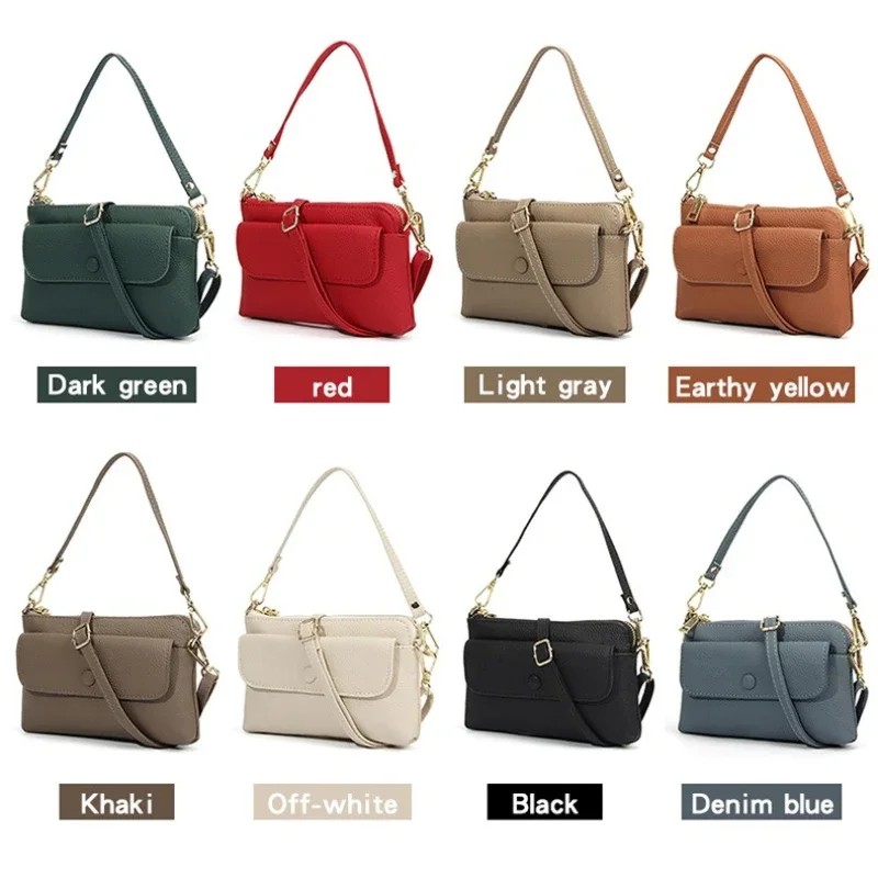 

Small Genuine Leather Handle Handbags for Women Shoulder Bag Crossbody Purse Lightweight Phone Pouch Crossbody Bags