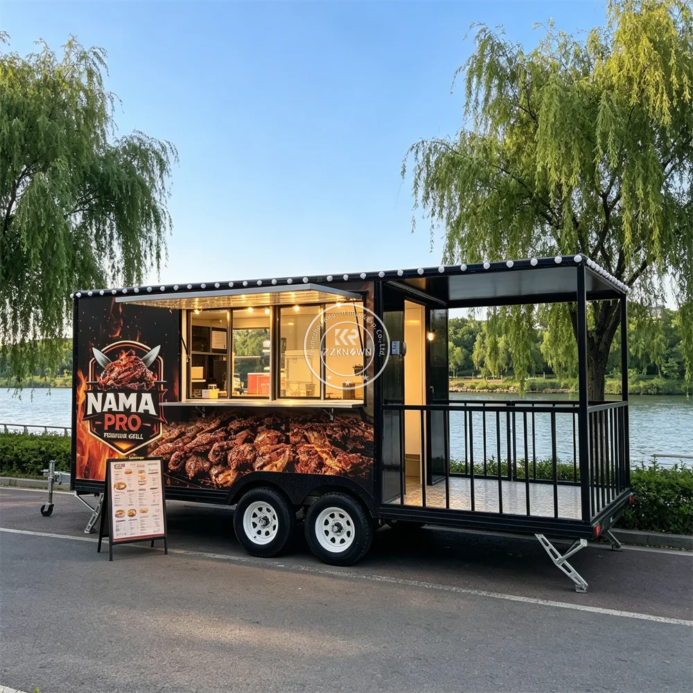 

Mobile Street Food Truck Fully Equipped Coffee Ice Cream Cart Commercial Custom Catering Trailer Hot Dog Snack Food Cart