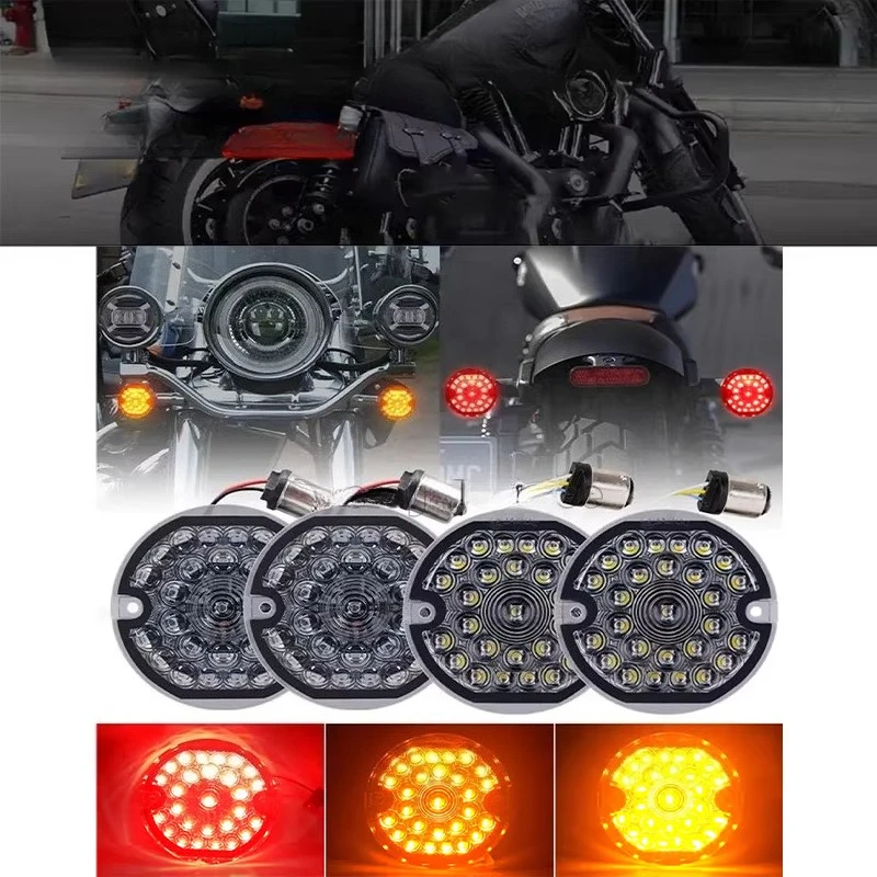 

2pc Turn Signal Light for Harley Road King Electra Glide Ultra Classic 3 1/4" LED 1157 Front/Rear Turn Signal Brake Running Lamp