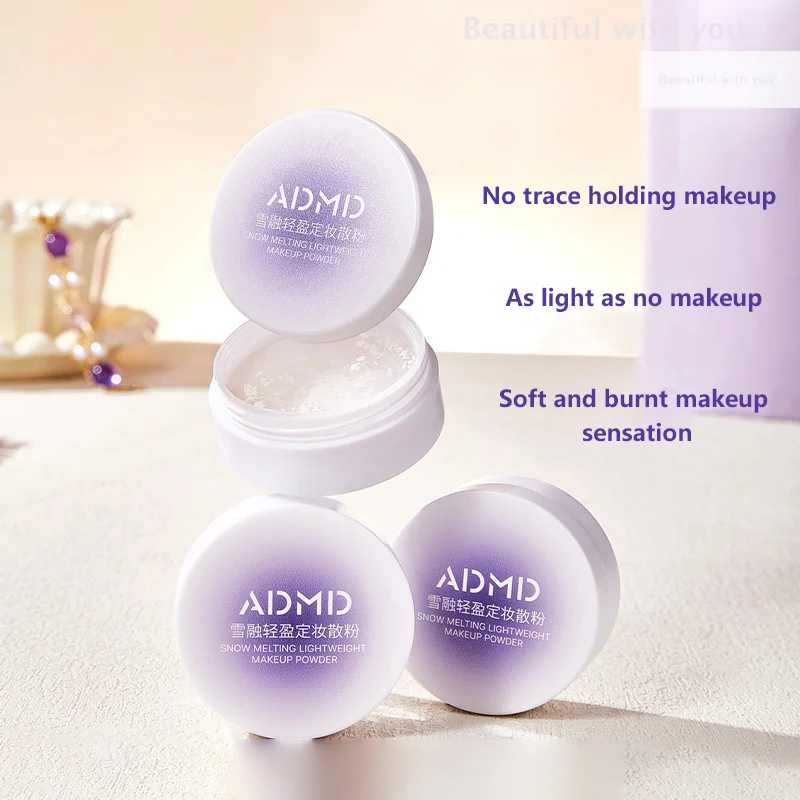 Finitura per il trucco Cipria fissante sciolta Cipria morbida naturale traslucida per il viso Controllo dell'olio Cipria in polvere cosmetica invisibile   ﻿