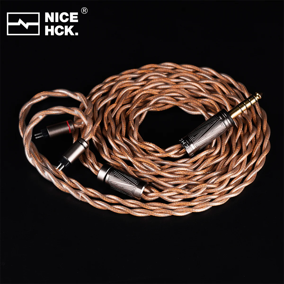 

NICEHCK Engr.6N8N Limited Quantity Cable 6N Pure Silver+8N OCC+Gold Silver Alloy IEM Upgrade Wire 2Pin Gold Plated OFC 4.4 Plug