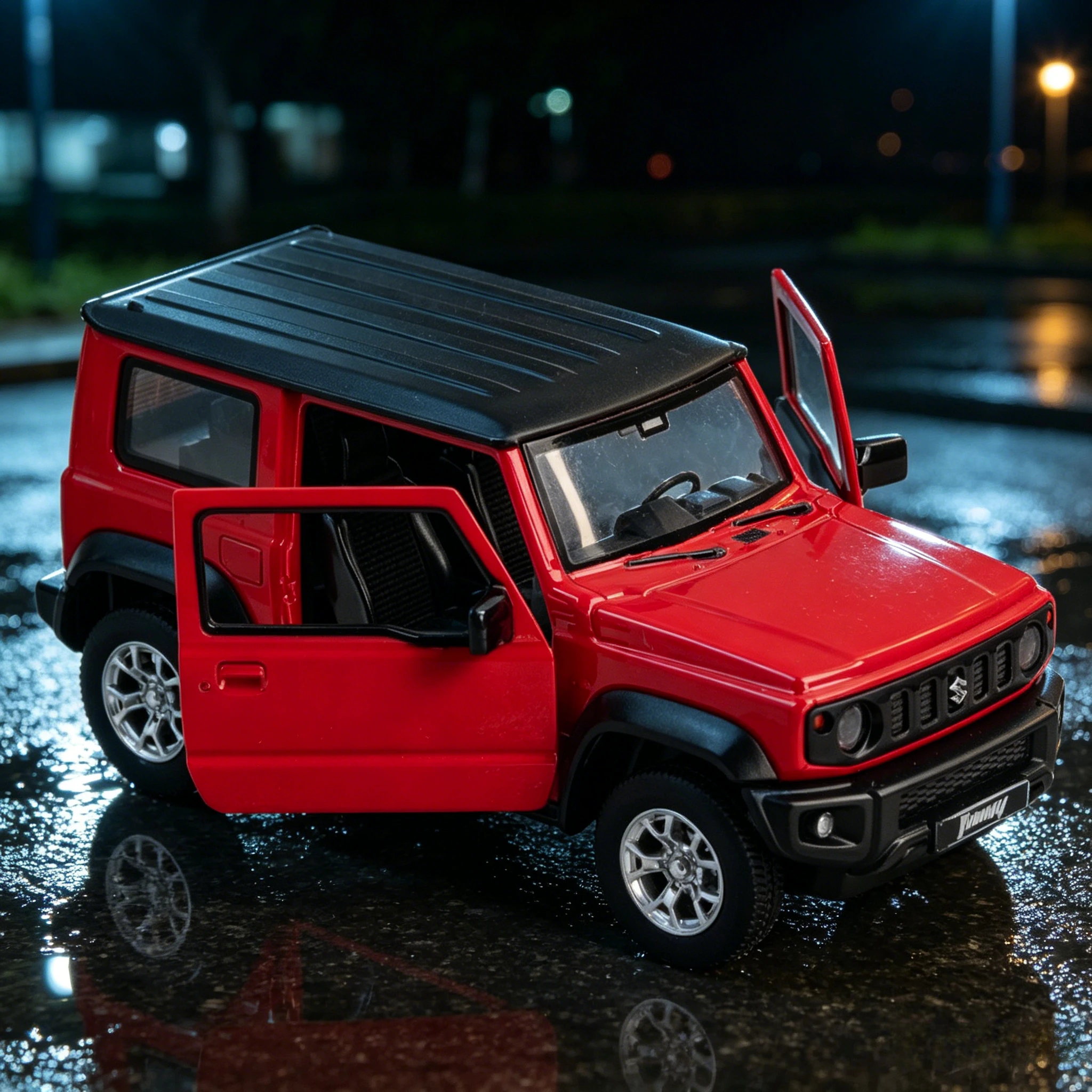 1:26 Jimny Toy Car Model Simulation Sound Light Pull Back Diecast Alloy Off-road Vehicles Decoration Toys for Kids