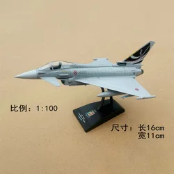 1:100 Scale EF2000 Typhoon Fighter F-104 Fighter Military Helicopter Alloy Aircraft Simulation Model Decoration Collectible Gift