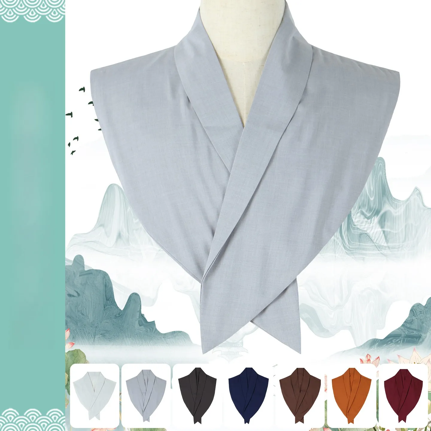 summer-cool-monastic-clothing-collar-protector-haiqing-inner-match-fake-collar-breathable-sweat-absorbent-monk-clothes-access