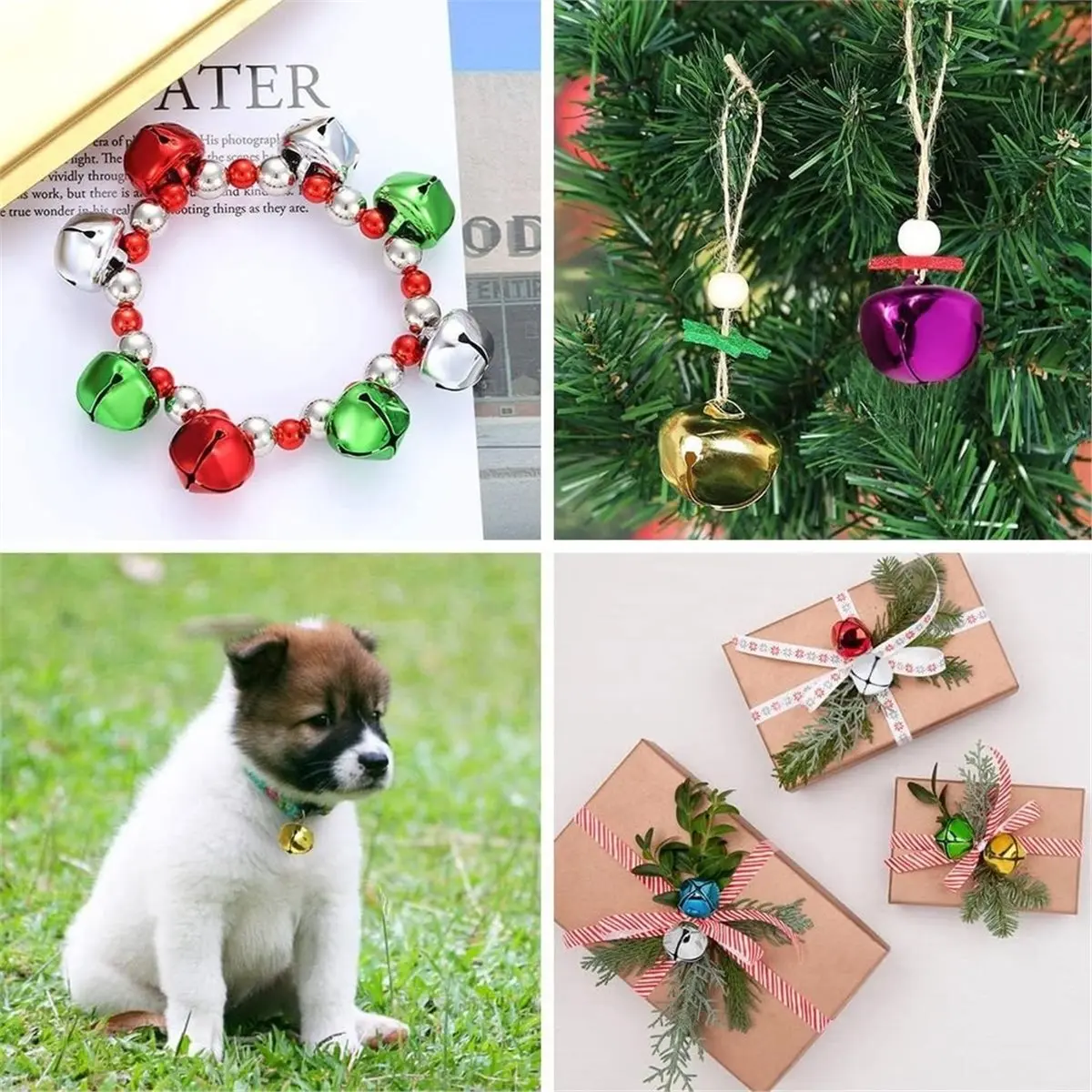 Jingle Bells for Crafts, Colors Large Jingle Bells Bell, Cheerful Sound Craft Bells for Wreath120 Pcs