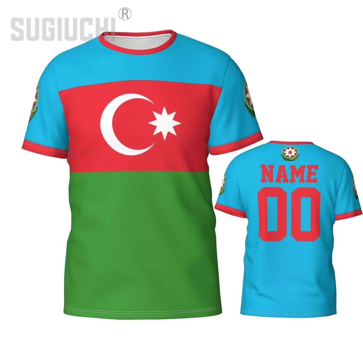 Custom Name Number Azerbaijan Flag Emblem 3D T-shirts For Men Women Tees jersey team Clothes Soccer Football Fans Gift T shirt