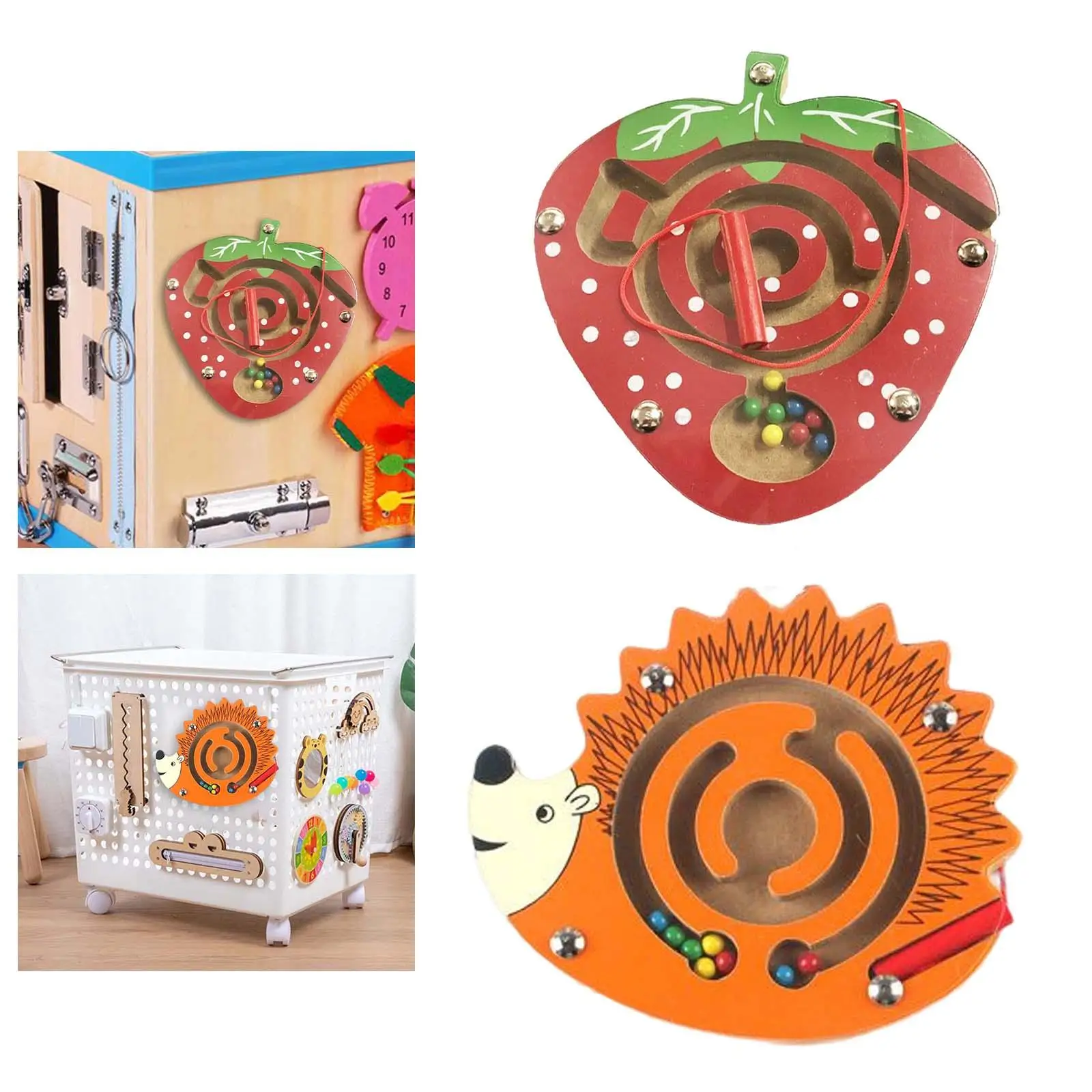 Wooden Busy Board Maze Puzzle Activity Toy for Toddlers Montessori Educational Game Fine Motor Skill Handcraft Learning Gift for