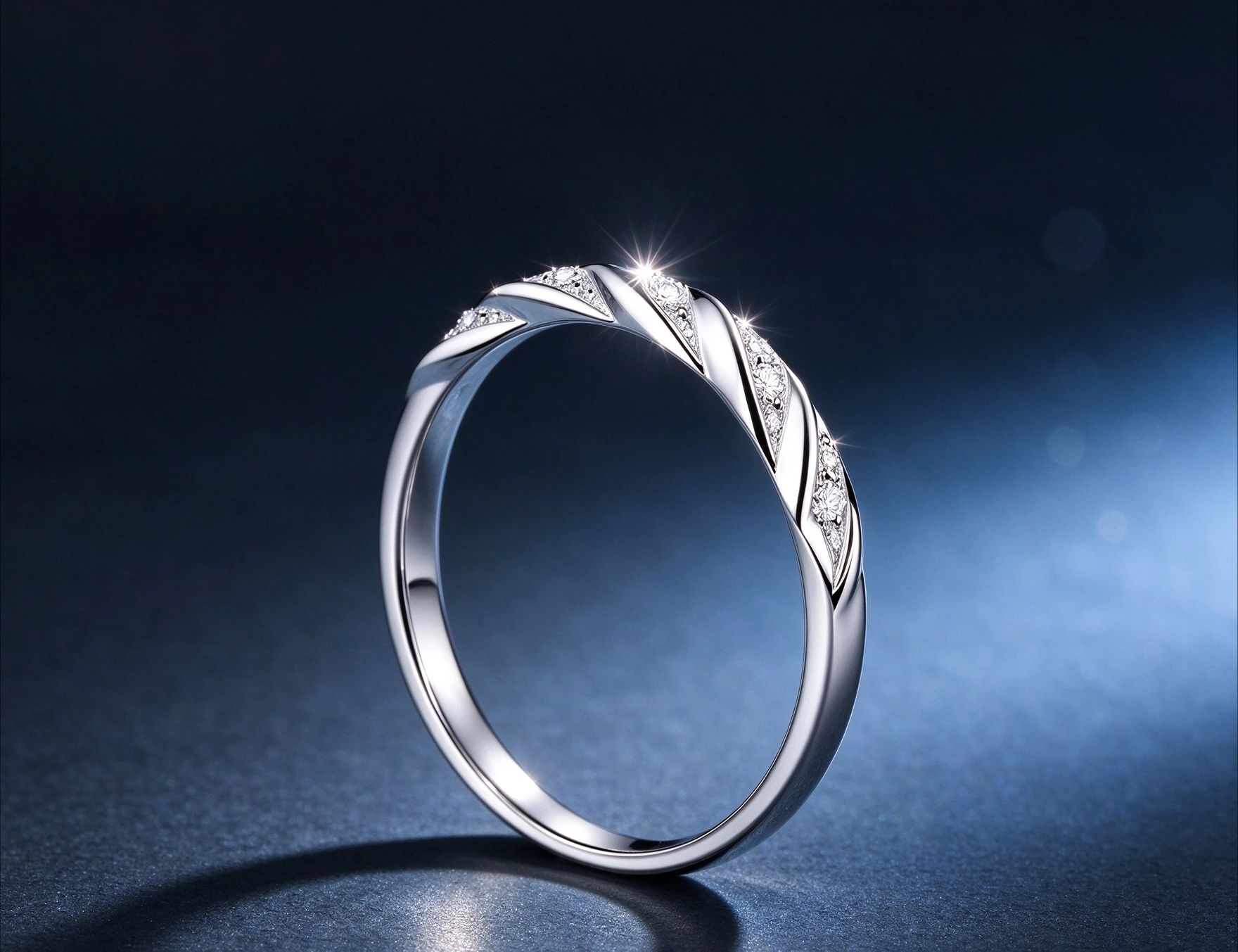 PT950 Platinum Starry Sky Women Rings 0.12ct Moissanite Diamond Tail Ring Girlfriend Birthday Gift for girlfriend