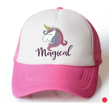 unicorn baseball cap  baby girl hat cap accessories for 2-8 years girl children summer sun cruck hat cap for kids mesh casquette