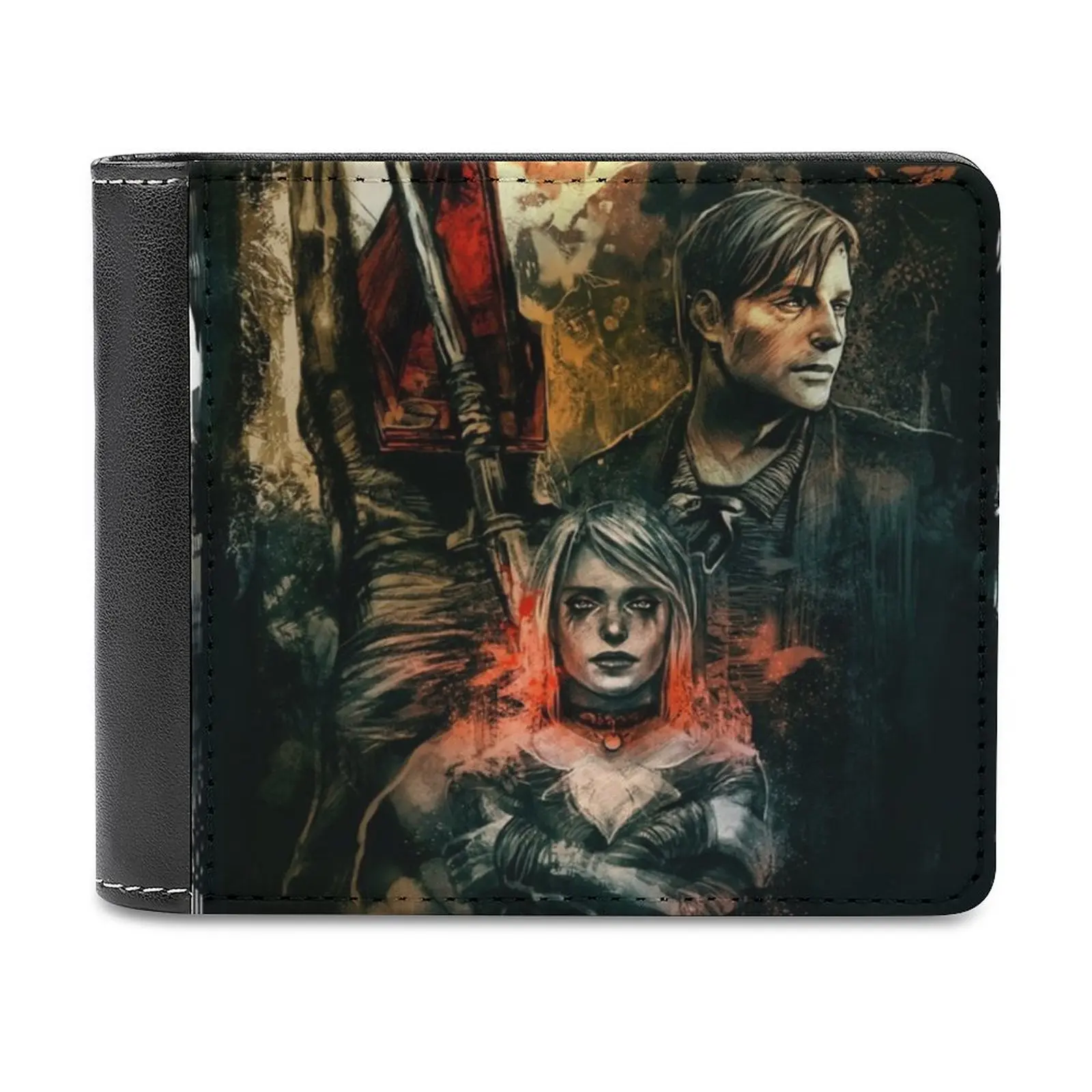 Silent Hill 2 New Men Wallets Pu Leather Men Purse High Quality Male Wallet Silent Hill Game Konami James Maria Piramid Head