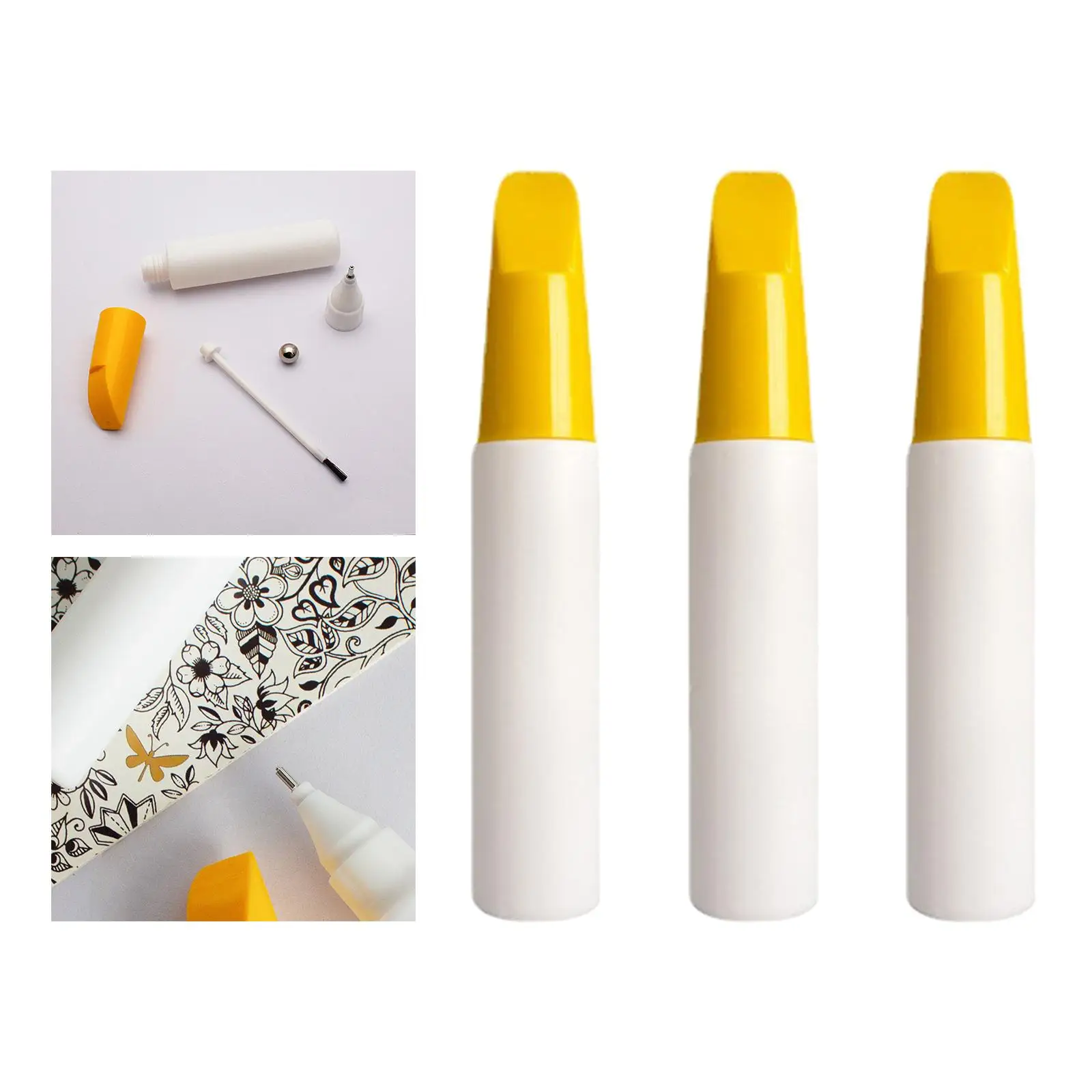 

3 X Refill Empty Bottle with Brush Repeatable for Liquid Car Painting