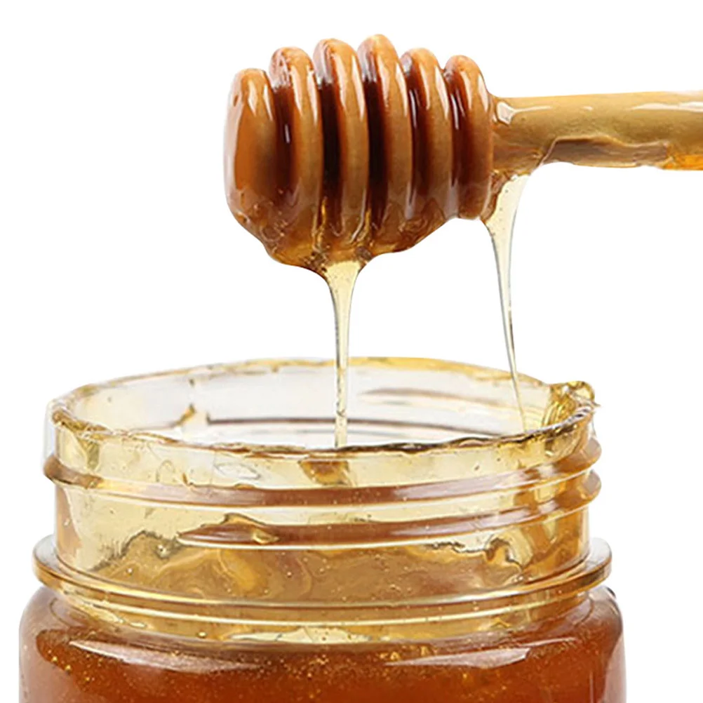 

4 pcs Wooden Honey Stirrers Ring-Shaped Stick Premium Beech Material Multipurpose Washable Reusable For Home Restaurant Hotel