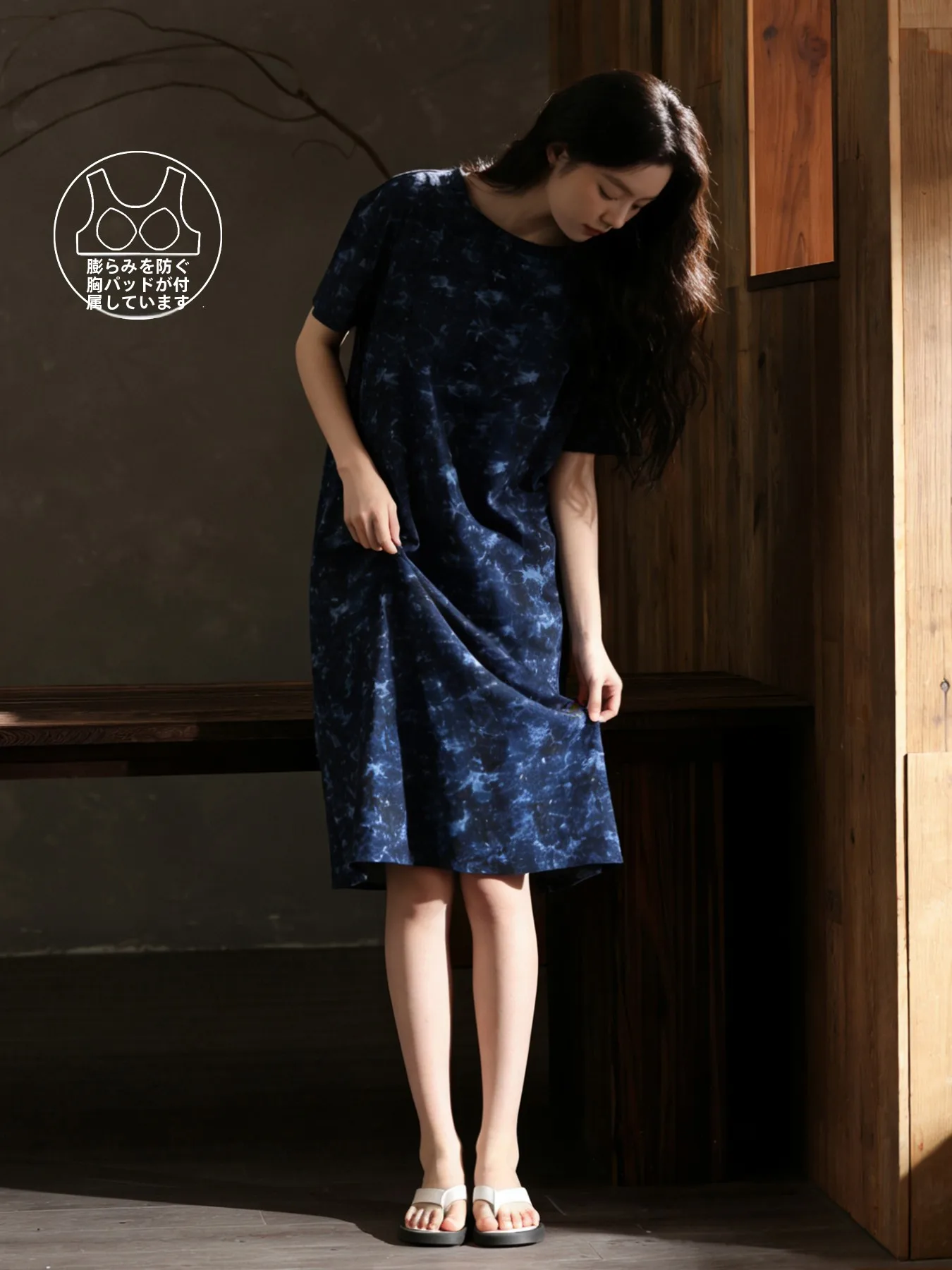 純綿半袖ワンピーススリープドレス女性の夏のホーム服外部着用可能なナイトガウン快適な寝間着