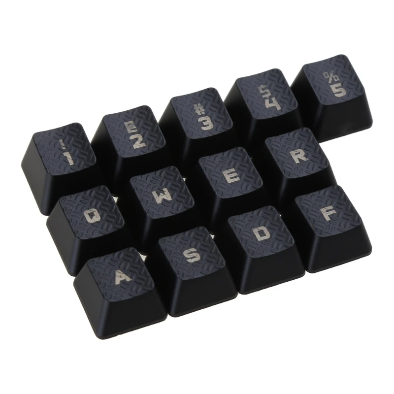 13PCS Mechanical Keyboard Keycaps for G910 G810 G413 G310 Romer-G Keycap Backlit for Key Black Texture Non-Slip