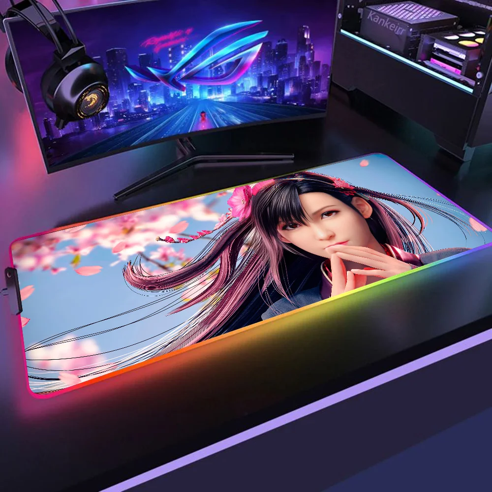 Gamer F-Final Fantasy Mousepad XXL RGB Gaming Mouse Pads HD Black Gamer Accessories Large LED